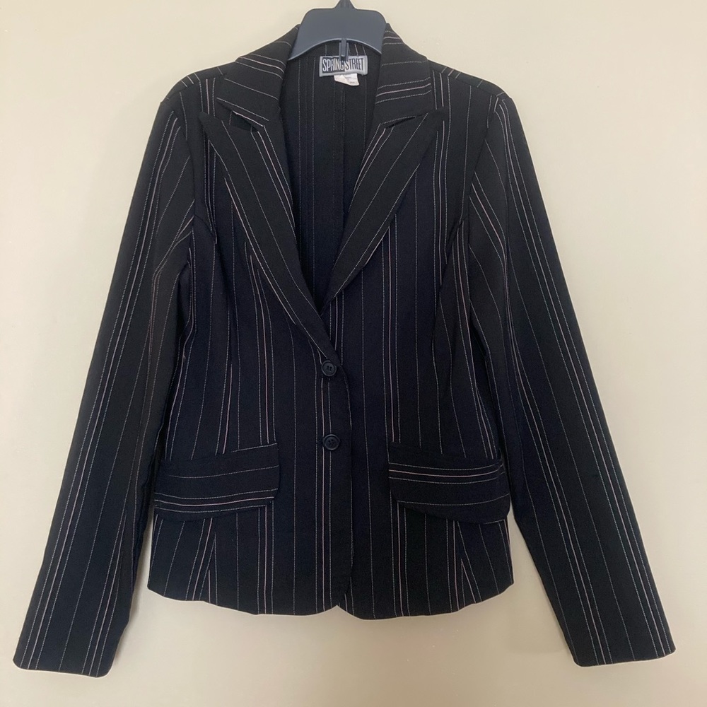 Juniors Size Med Pinstriped Blazer/jacket